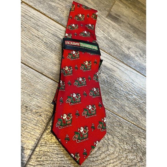 NWT Santa Claus Tie Traditions Hallmark Design Collection 100% Silk Christmas - Picture 1 of 8